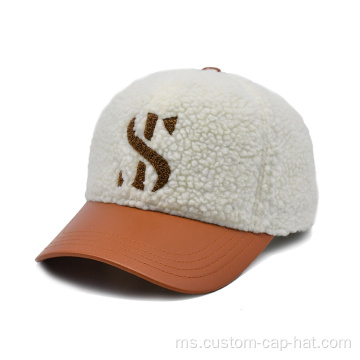 Topi baseball bulu domba musim sejuk yang hangat adat
